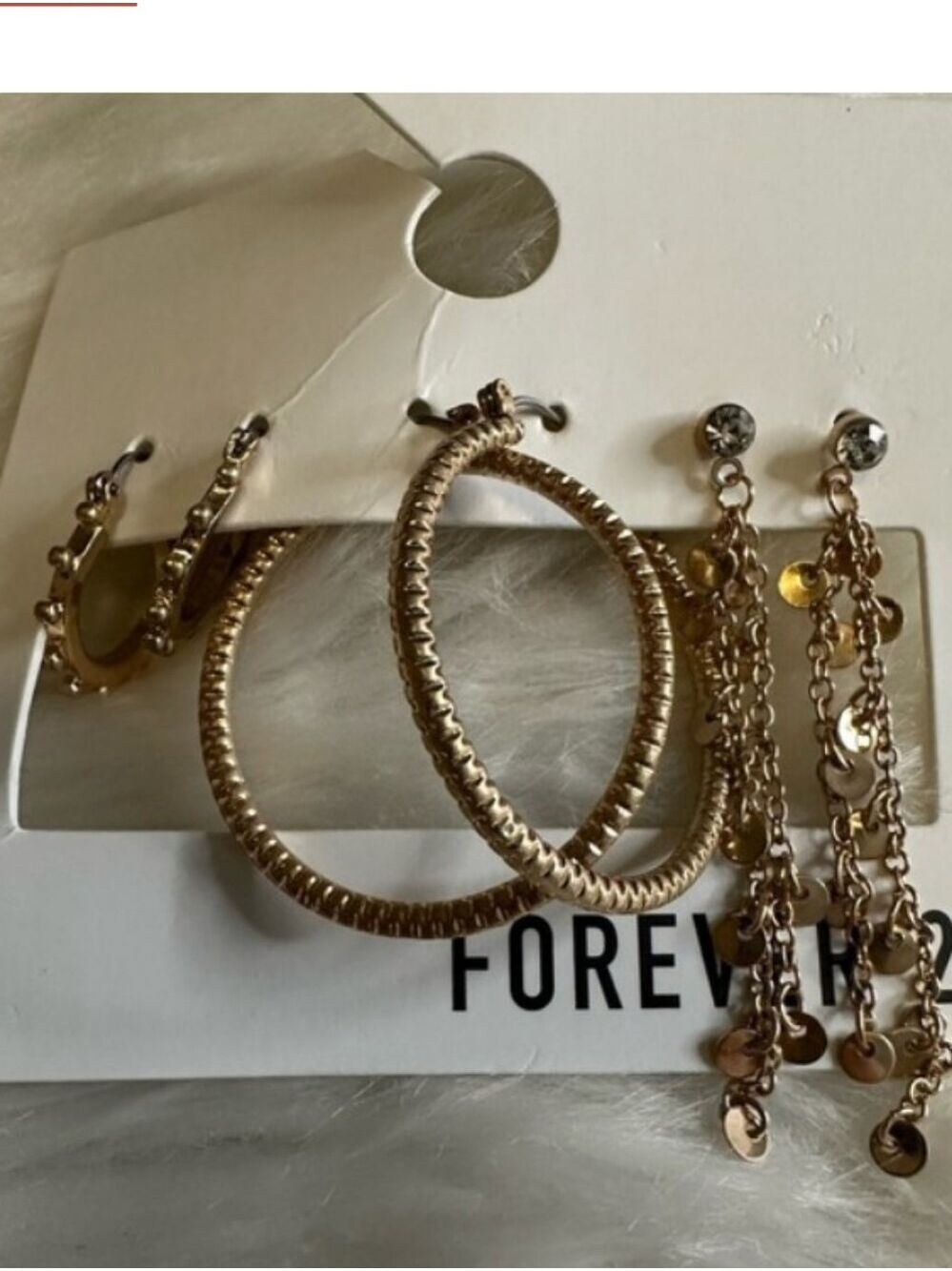Forever 21 Rose Gold Hoop and Dangle Earring Set